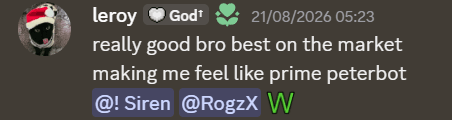 Discord vouch from a RogzX customer