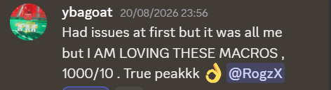 Discord vouch from a RogzX customer