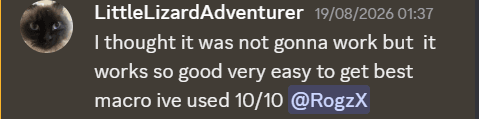 Discord vouch from a RogzX customer