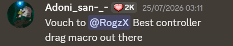 Discord vouch from a RogzX customer