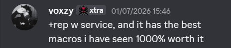 Discord vouch from a RogzX customer