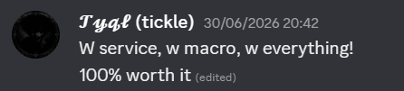 Discord vouch from a RogzX customer