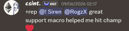 Discord vouch from a RogzX customer