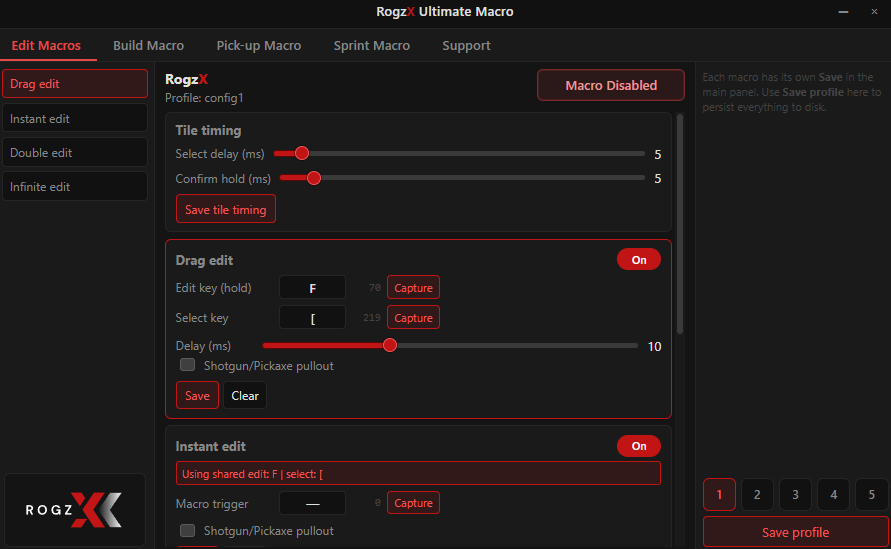 RogzX app interface preview